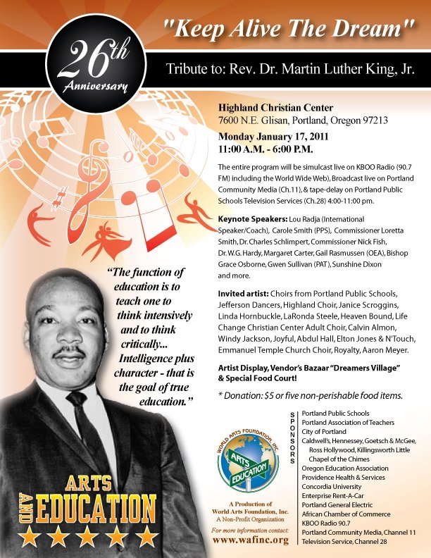 2011 Tribute to: Rev. Dr. Martin Luther King Jr.